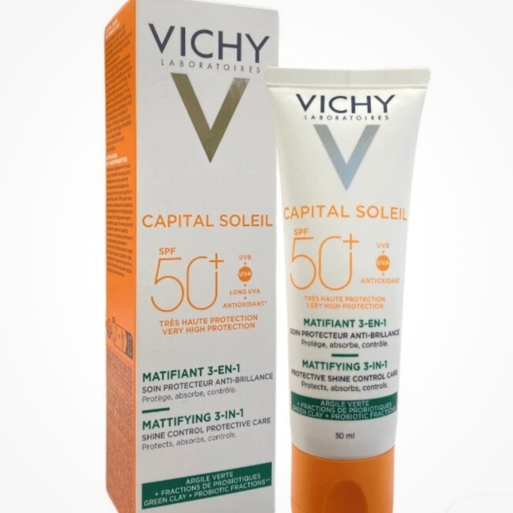 NWT Vichy Capital Soleil Mattifying 3-in-1 Shine Control Care SPF50+ Size 50ml